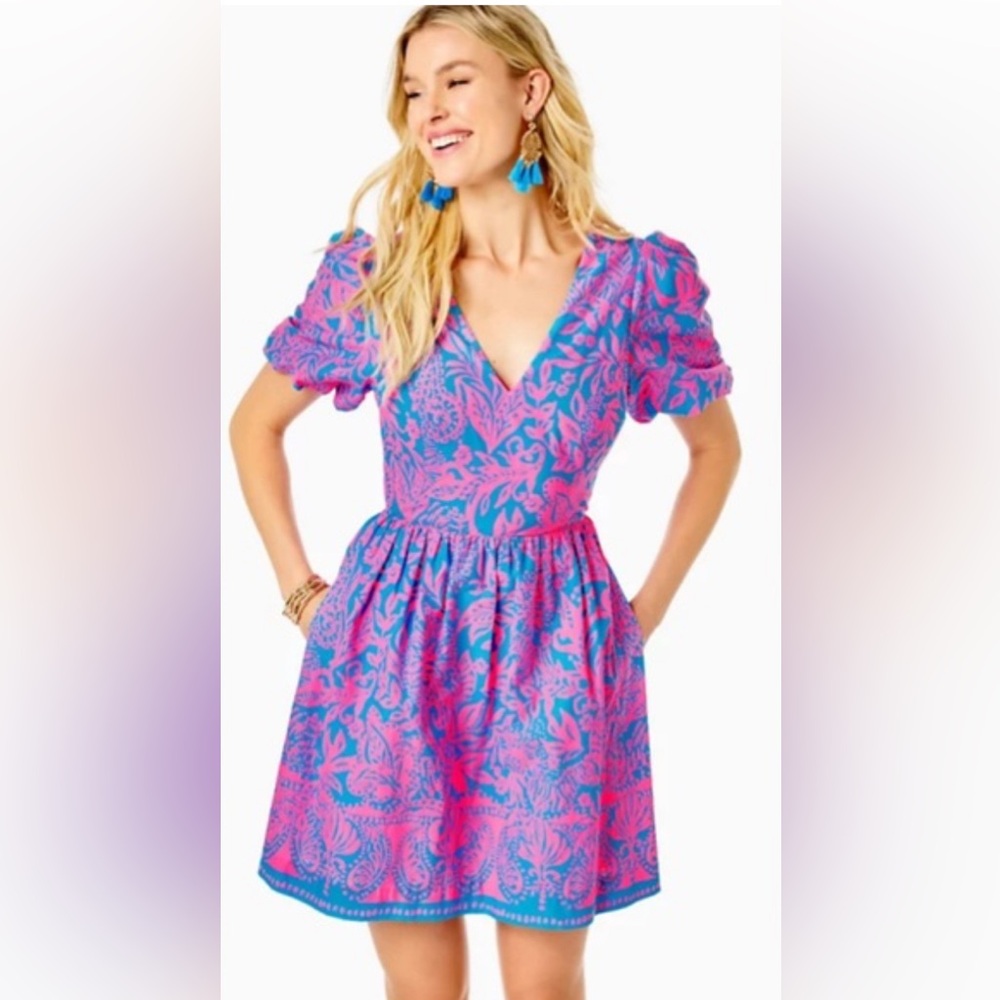 Lilly Pulitzer Pink and Blue A-Line Sundress